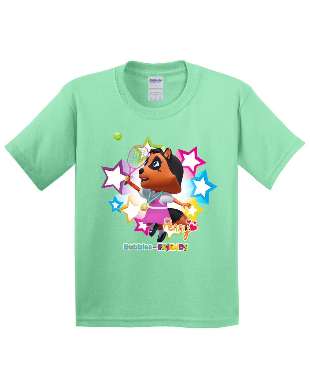 Bubbles and Friends - Summer Games Collection Tennis Penny Children T-Shirt