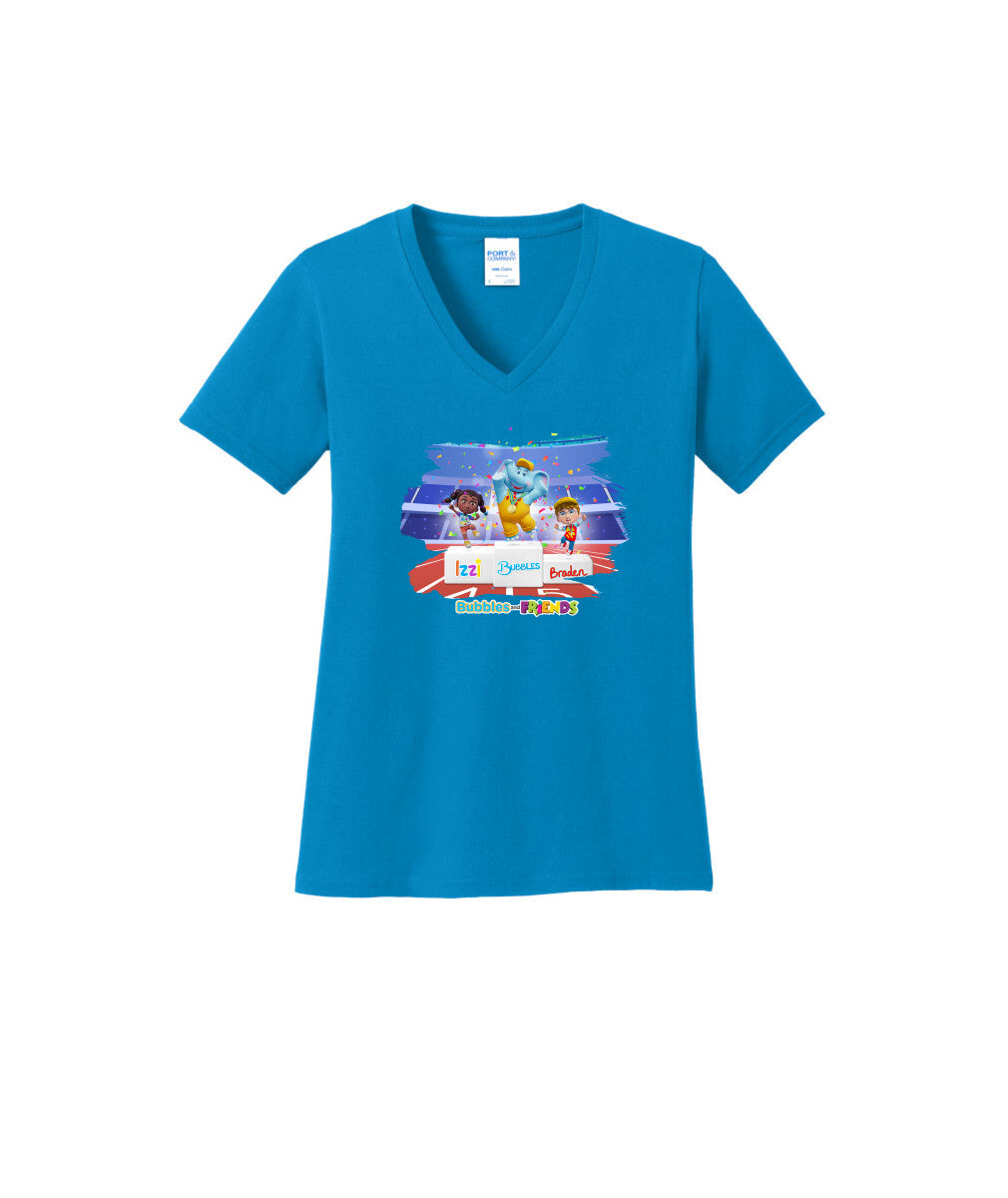 Bubbles and Friends - Summer Games Collection Team Medals Women V-Neck T-Shirt