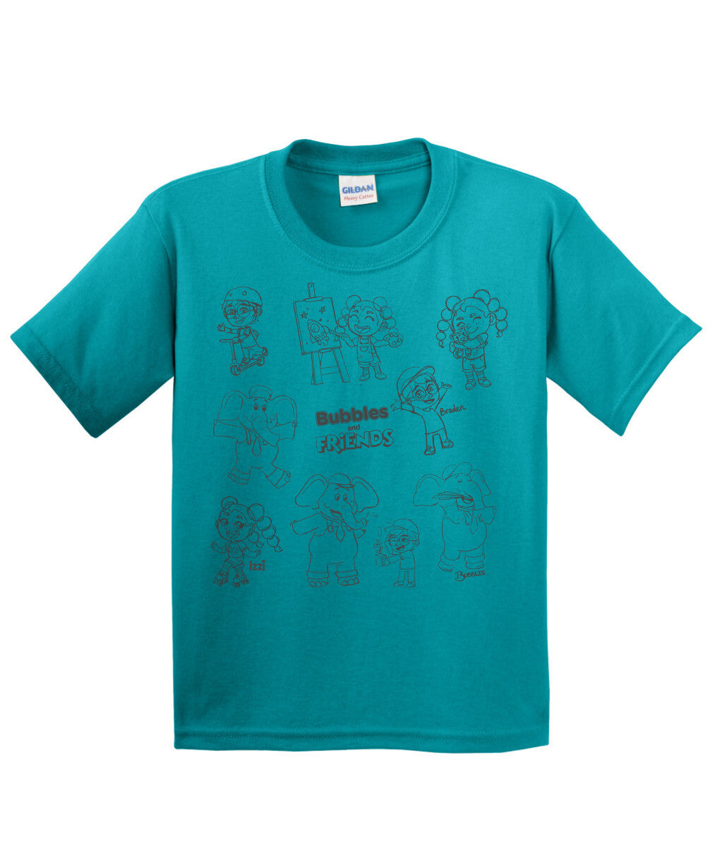 Bubbles and Friends - Happy Doddles Childrens Team T-Shirt