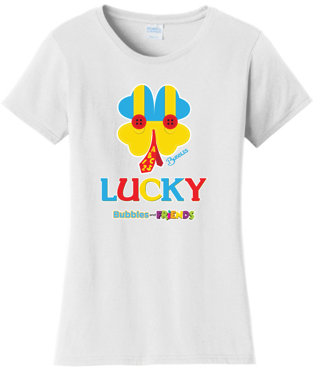 Bubbles & Friends St. Patricks LUCKY Womens Tee