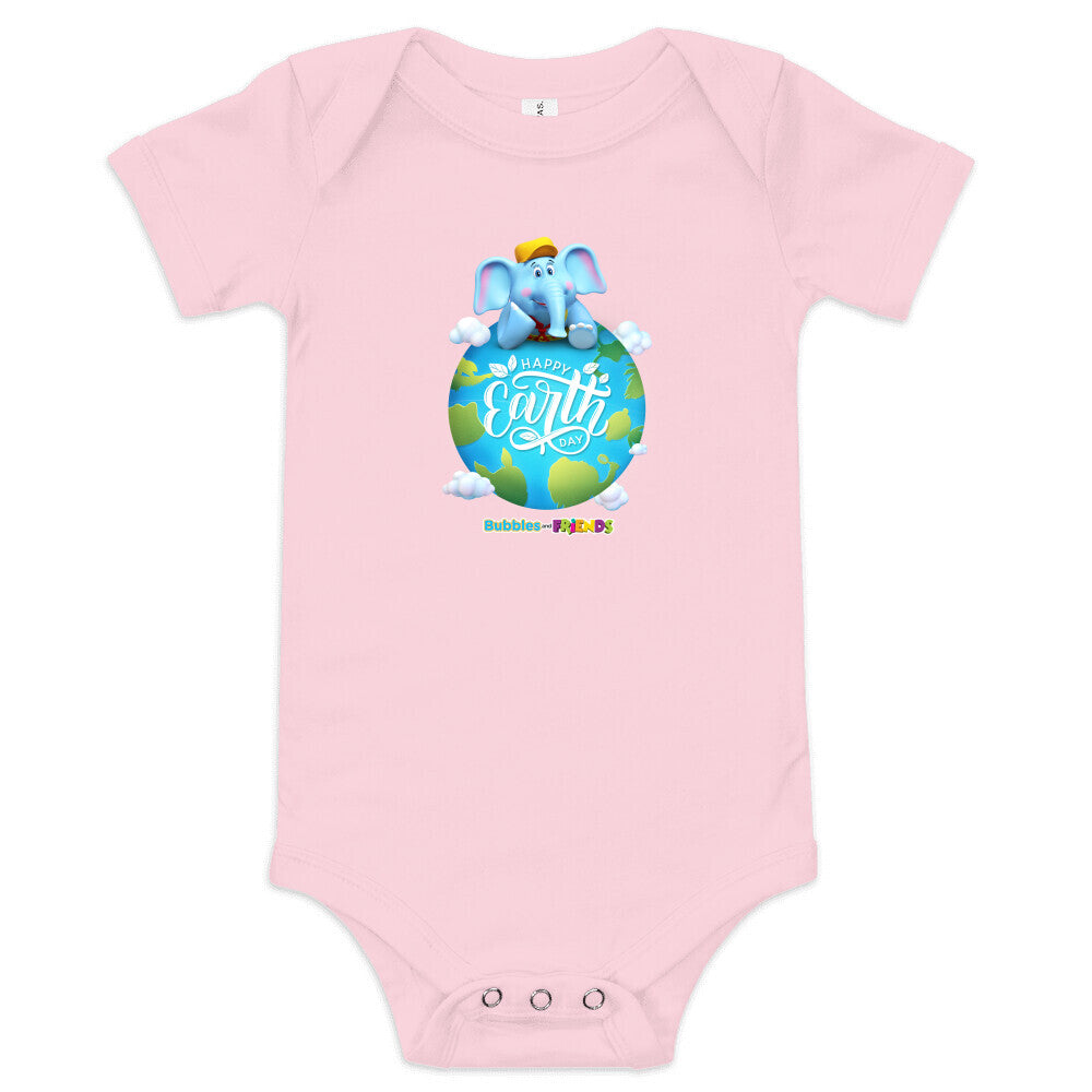 Bubbles & Friends Earth Day Planet Baby Short Sleeve Onesie