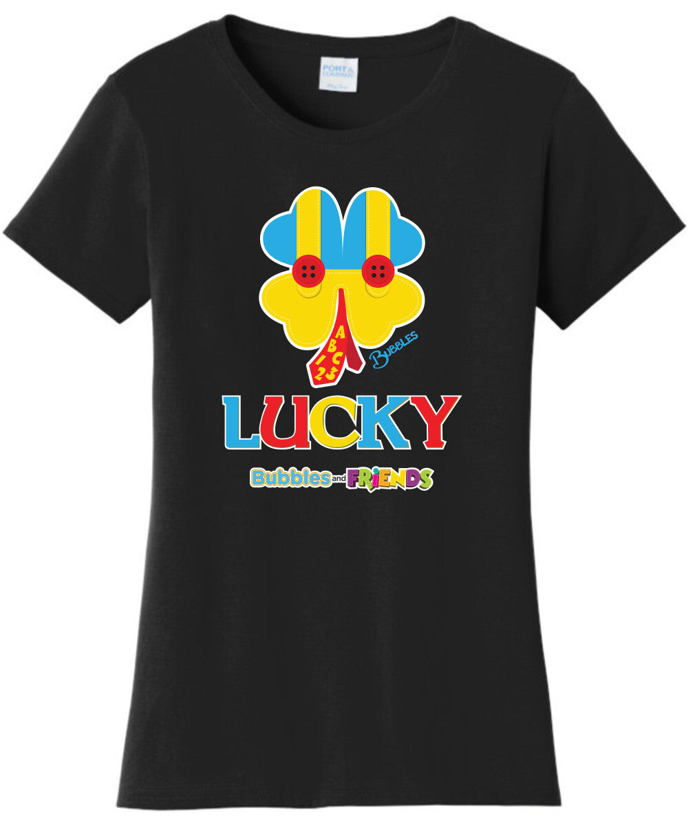 Bubbles & Friends St. Patricks LUCKY Womens Tee