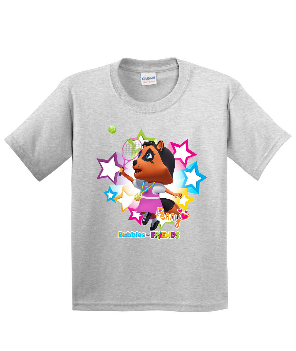 Bubbles and Friends - Summer Games Collection Tennis Penny Children T-Shirt