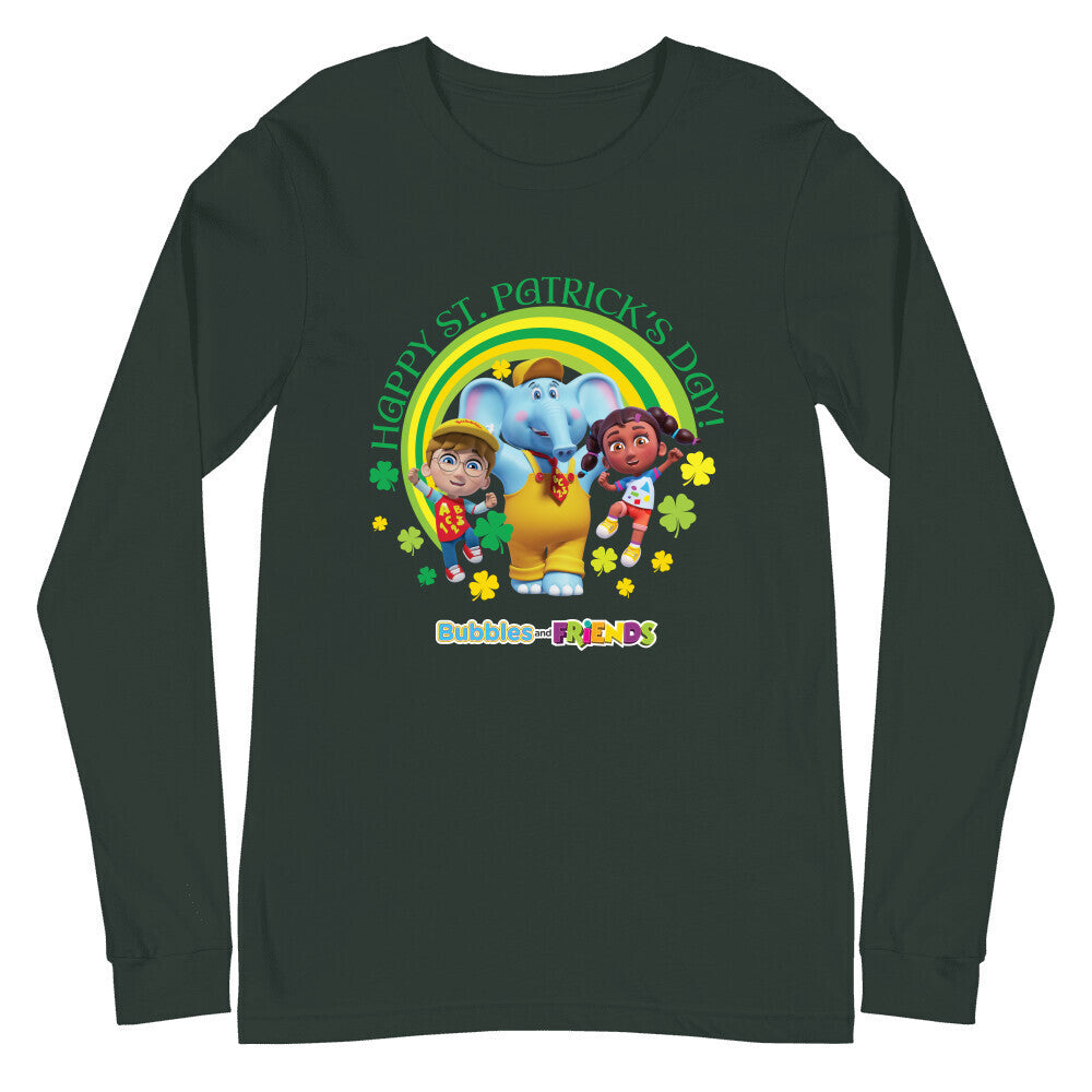 Bubbles & Friends Happy St. Patricks Day Unisex Long Sleeve Tee