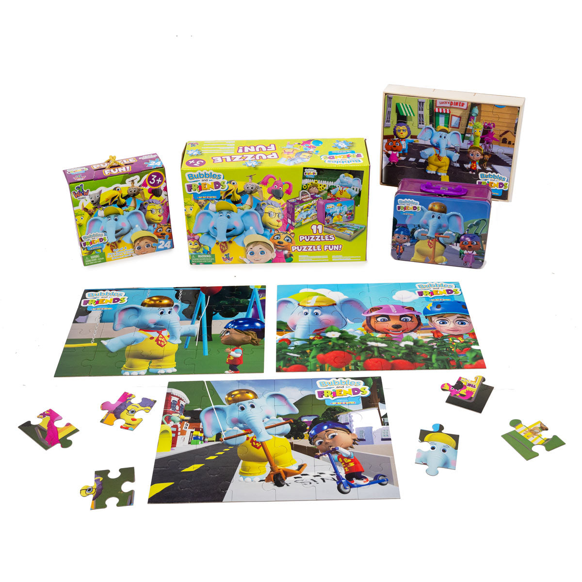 Bubbles and Friends 11 in 1 Puzzles giftbox w Tin