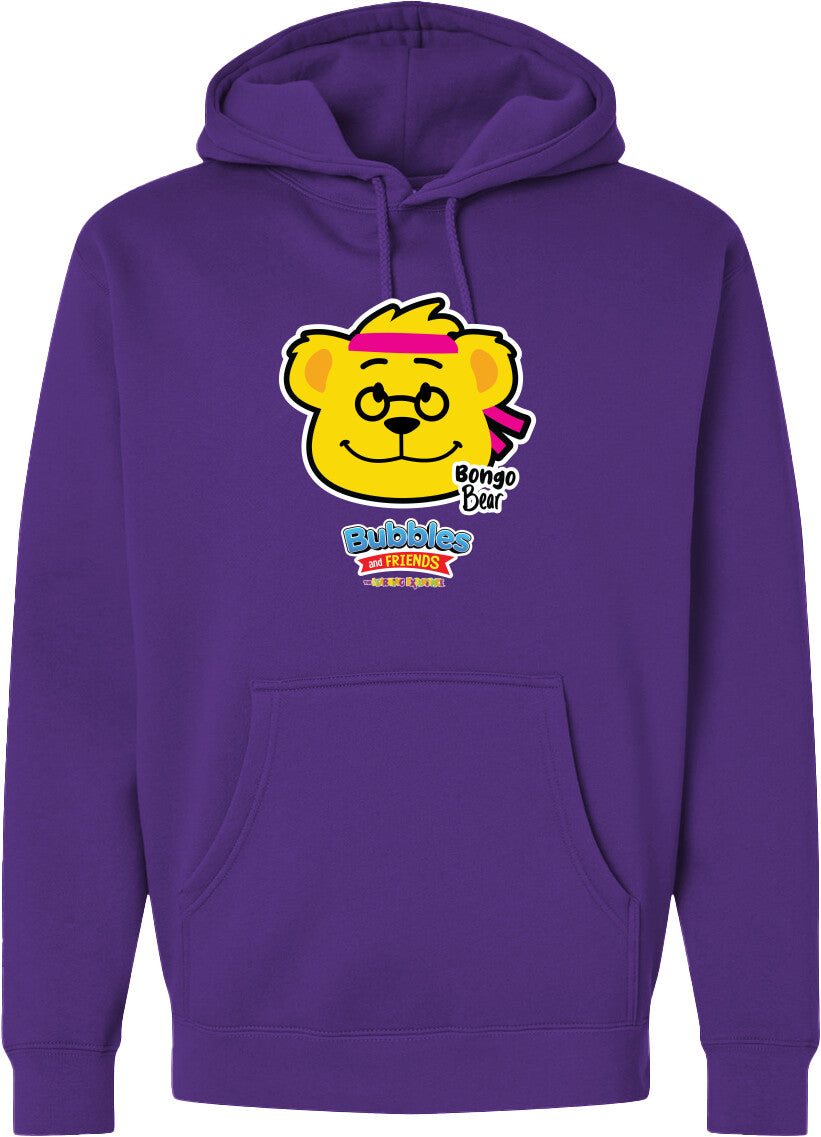 Bubbles & Friends- Friends from Happyville 'Bongo bear' Midweight Hooded Sweatshirt- Unisex