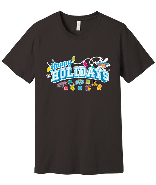 Bubbles & Friends Holiday Happy Holidays Unisex Short Sleeve Tee