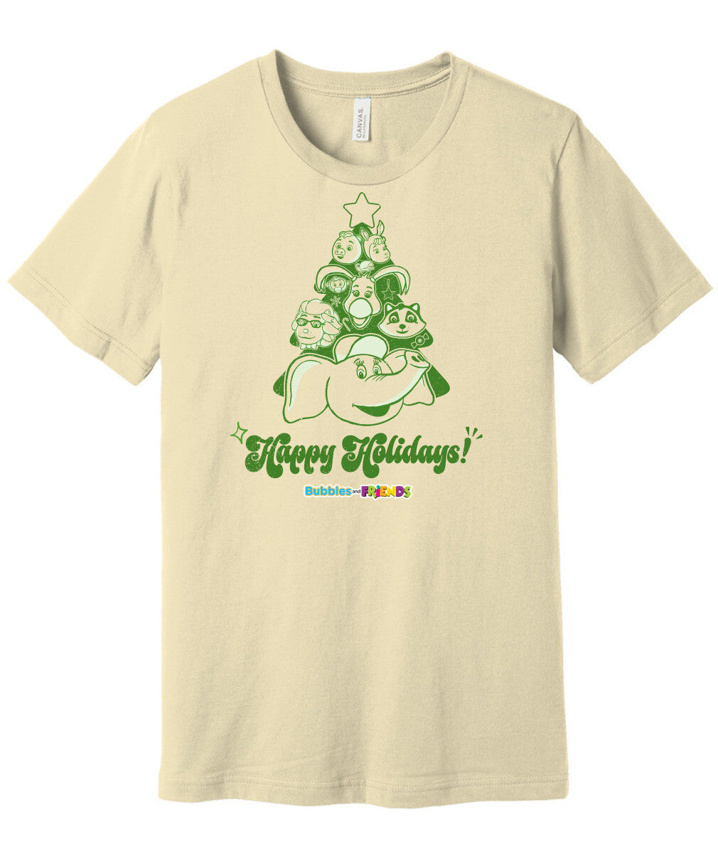 Bubbles & Friends Holiday Adult T-Shirt- Christmas Tree