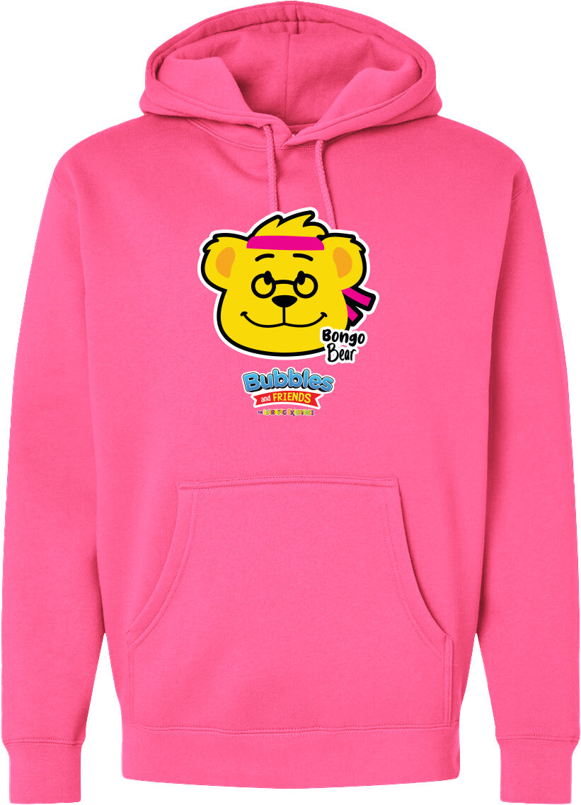 Bubbles & Friends- Friends from Happyville 'Bongo bear' Midweight Hooded Sweatshirt- Unisex