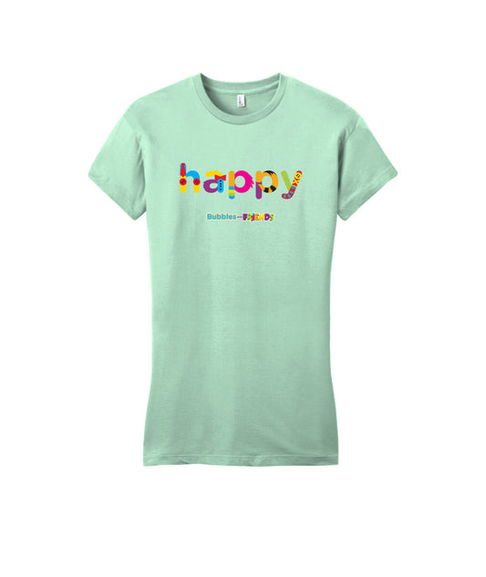 Bubbles and Friends - Happy Womens Fitted T-Shirt