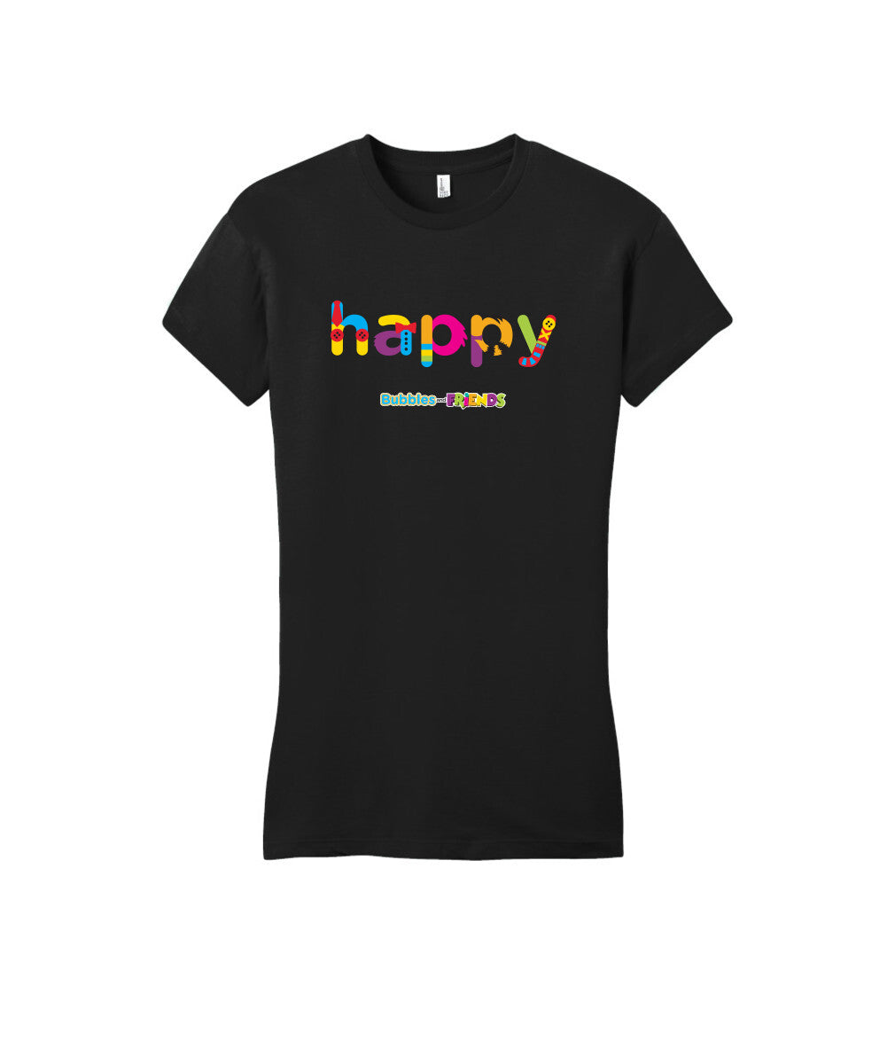 Bubbles and Friends - Happy Womens Fitted T-Shirt