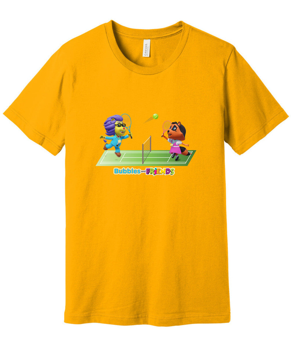 Bubbles and Friends - Summer Games Collection Tennis Match Adult T-Shirt