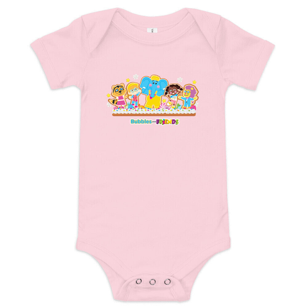 Bubbles & Friends Holiday Infant Onesie- Gingerbread Friends