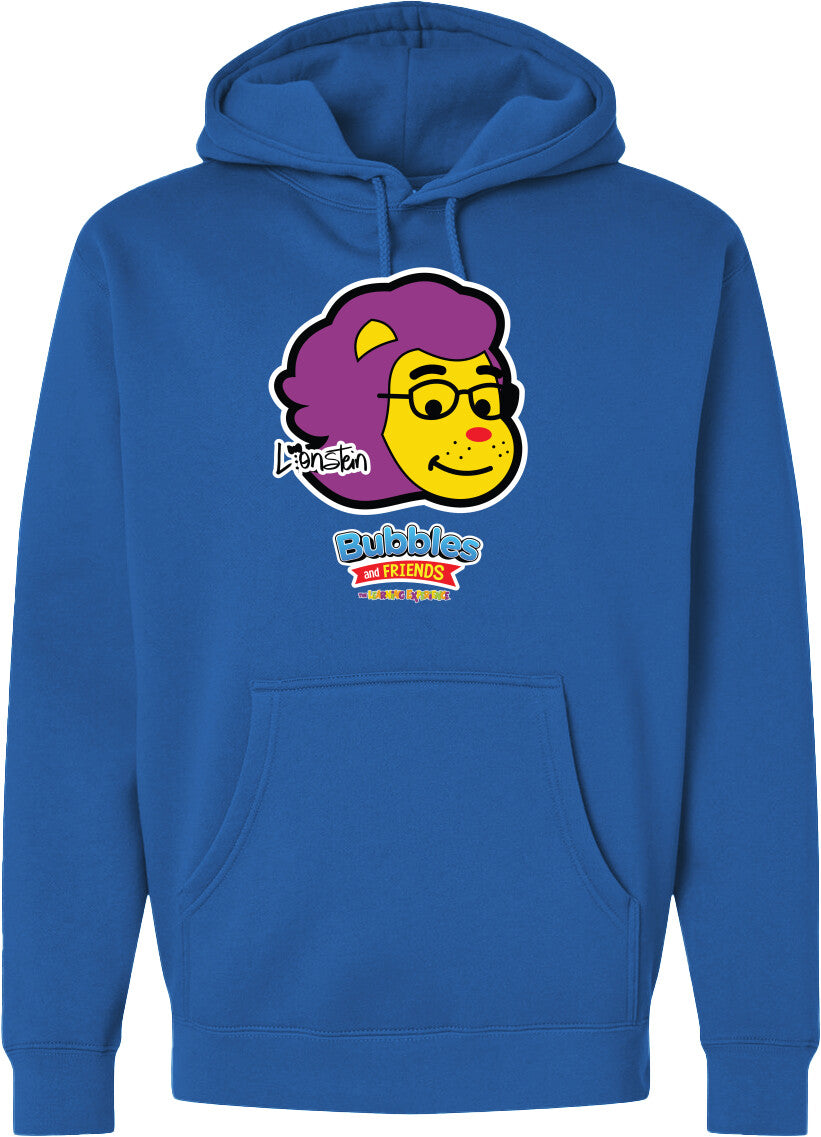 Bubbles & Friends- Friends from Happyville 'Lionstein' Midweight Hooded Sweatshirt- Unisex