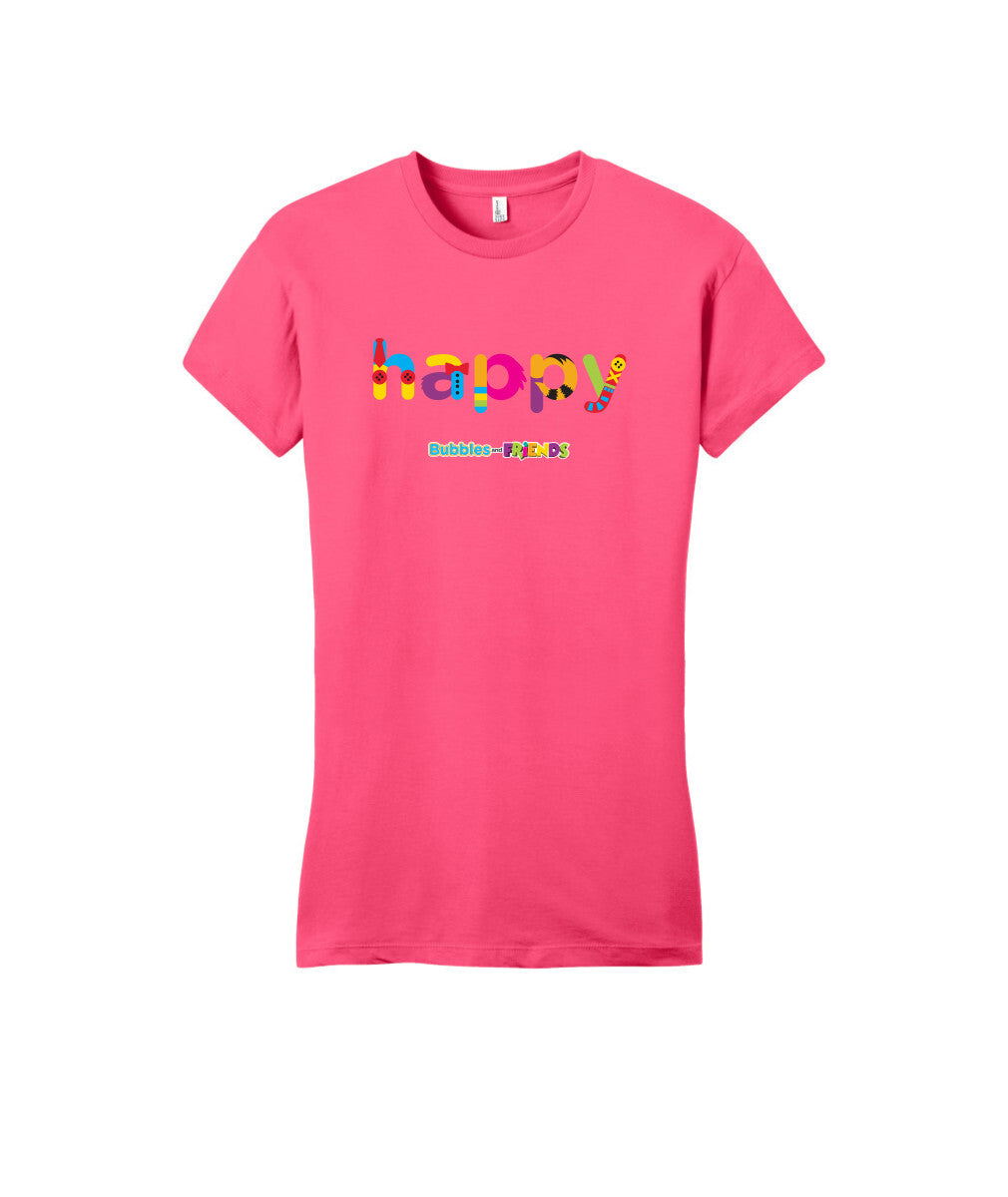 Bubbles and Friends - Happy Womens Fitted T-Shirt