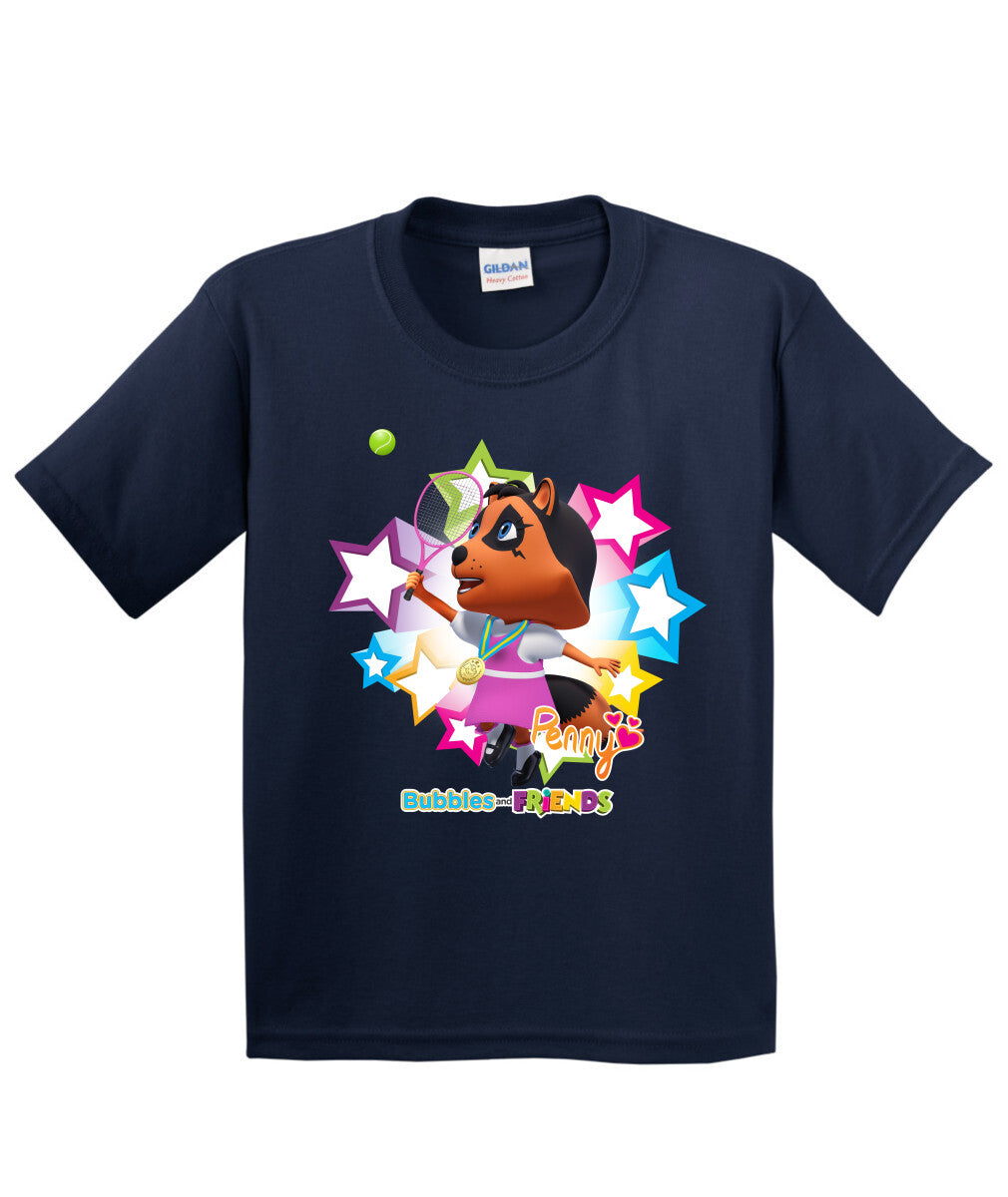 Bubbles and Friends - Summer Games Collection Tennis Penny Children T-Shirt