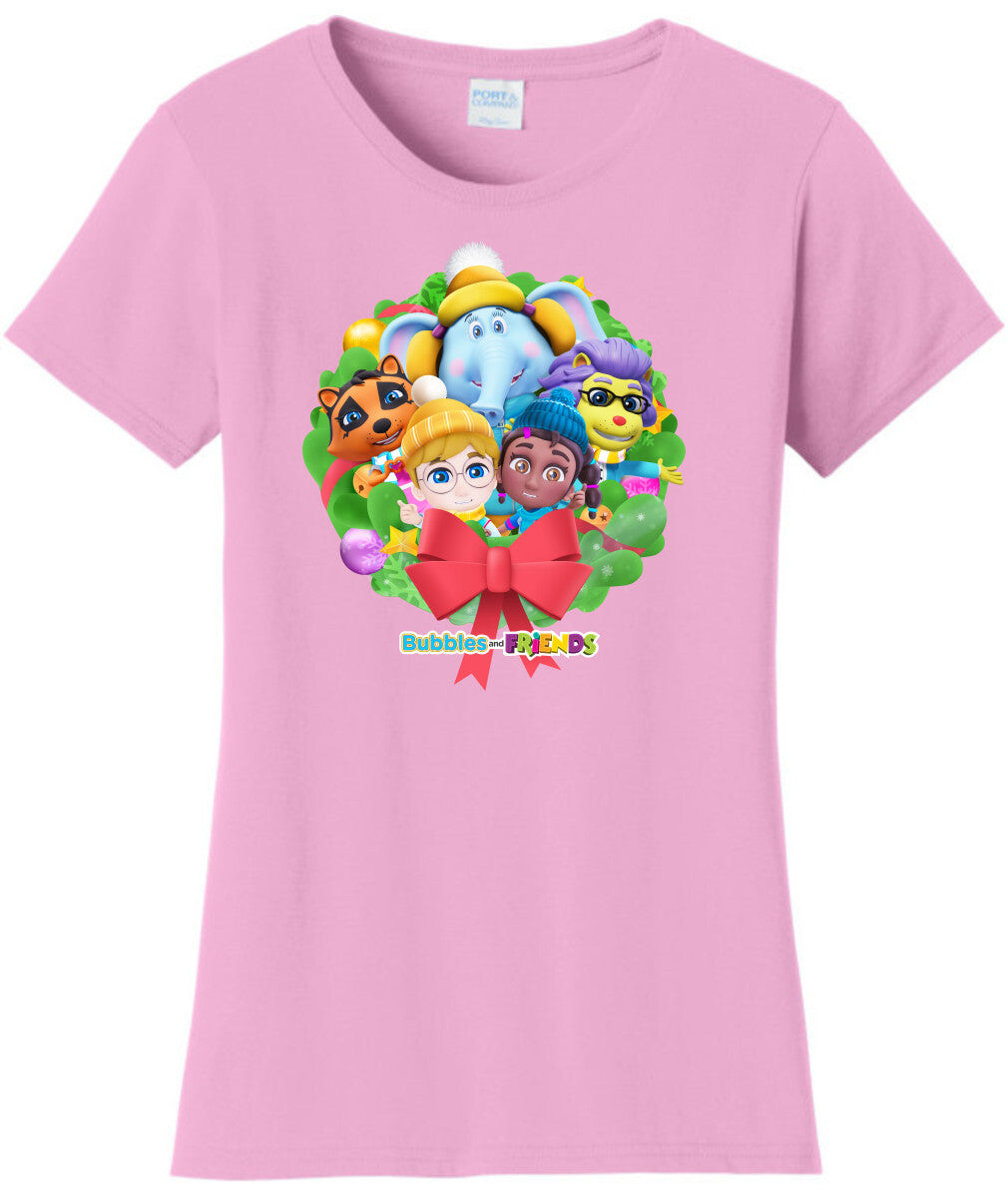 Bubbles & Friends Holiday T-Shirt- All Friends Womens Shirt