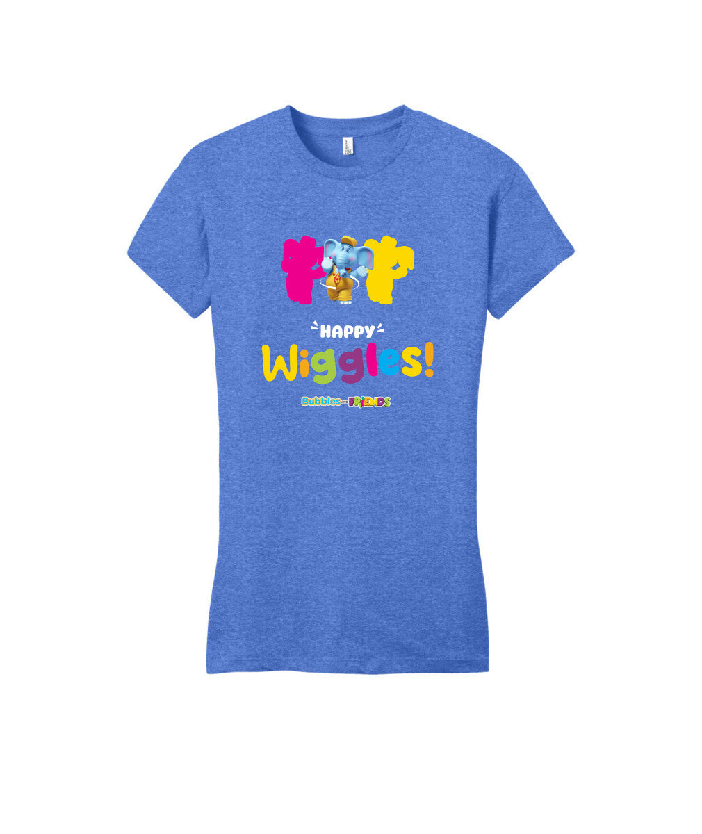 Bubbles and Friends – Happy Dance Collection Happy Wiggles Women Fitted T-Shirt