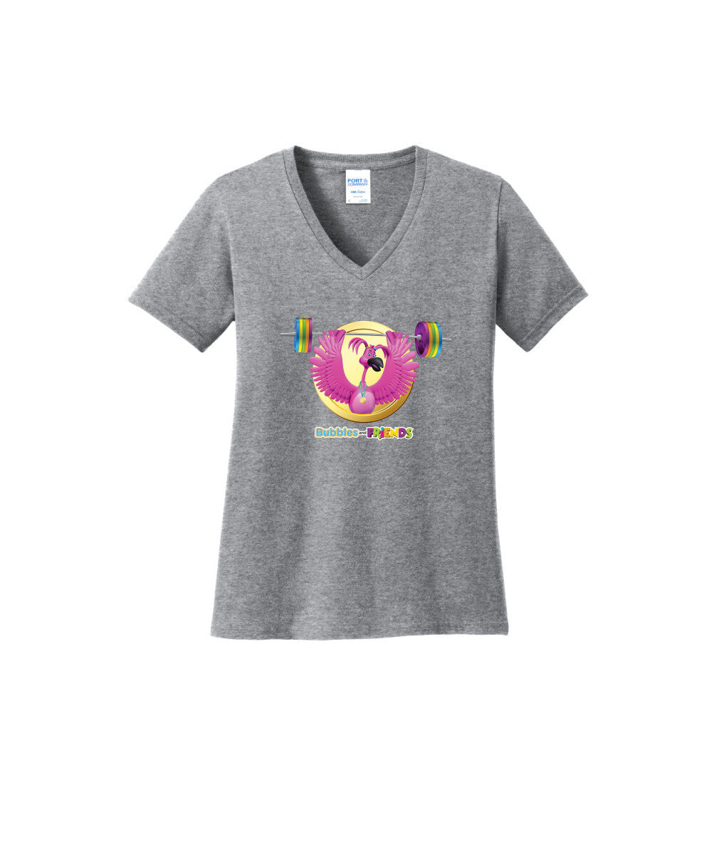 Bubbles and Friends - Summer Games Collection Flexi Weights Women V-Neck T-Shirt