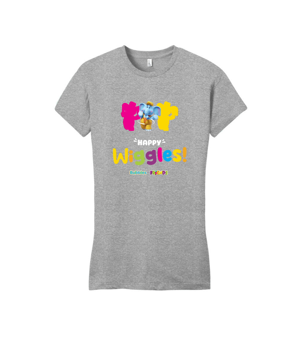 Bubbles and Friends – Happy Dance Collection Happy Wiggles Women Fitted T-Shirt