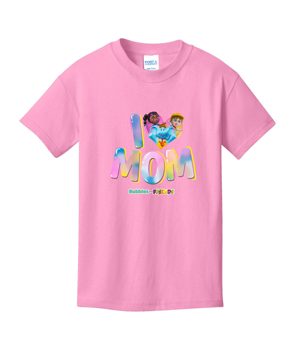 Bubbles & Friends Mothers Day I love Mom Children's T-Shirt