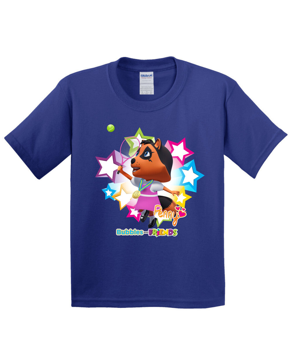 Bubbles and Friends - Summer Games Collection Tennis Penny Children T-Shirt