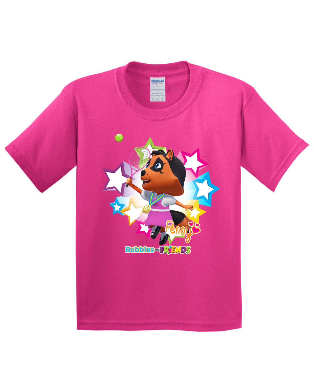 Bubbles and Friends - Summer Games Collection Tennis Penny Children T-Shirt