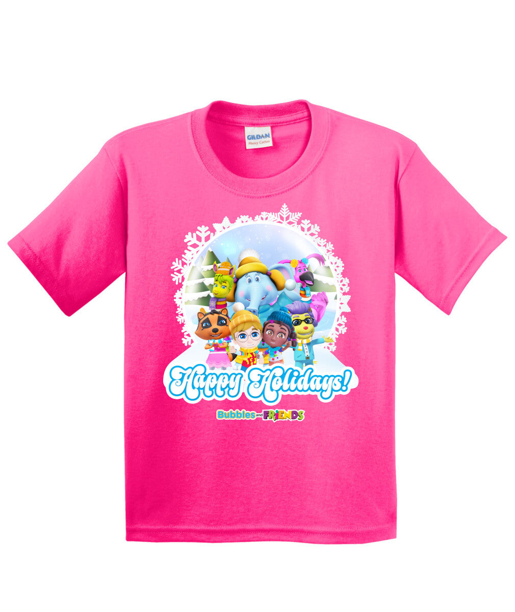 Bubbles & Friends Holiday Childrens T-Shirt- Snowflake