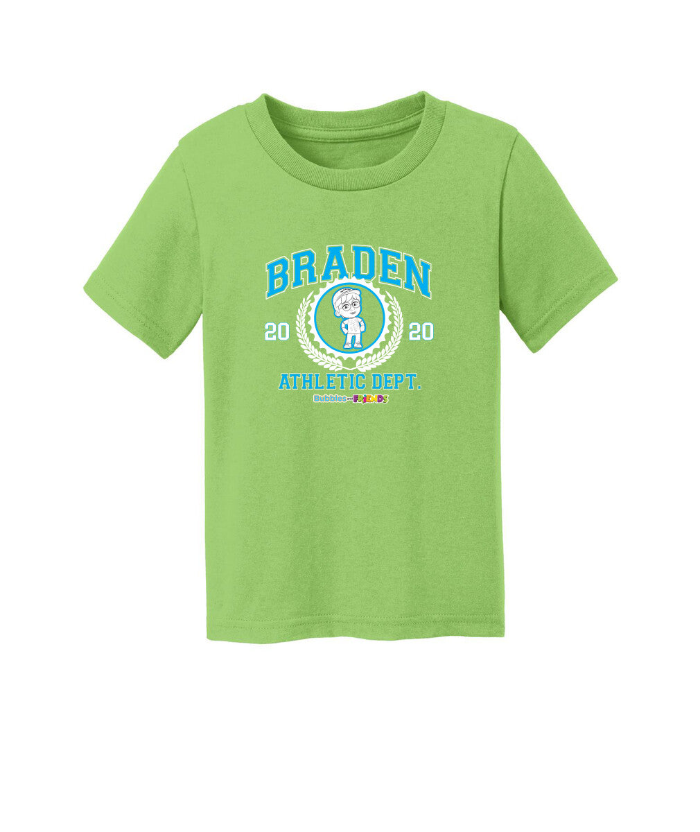 Bubbles and Friends - Varsity Collection Braden Athletic Dept Toddler T-Shirt