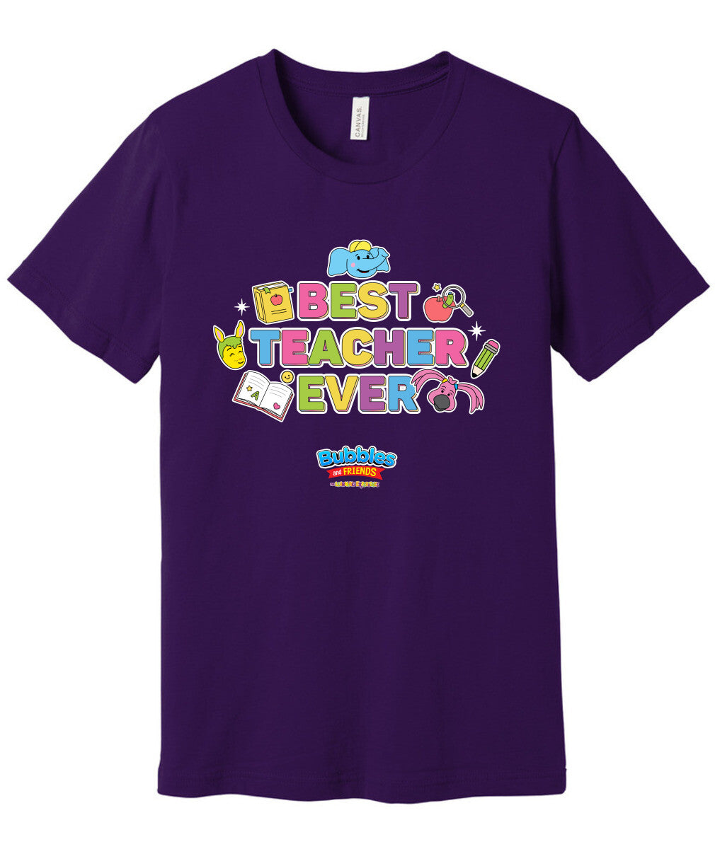 Bubbles & Friends Best teacher Ever Unisex Short Sleeve Tee