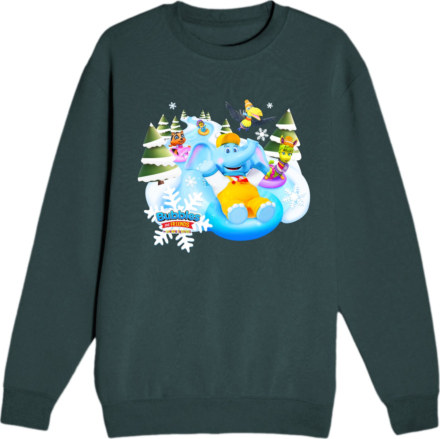 Bubbles & Friends Holiday Snow Adult Unisex Crewneck Sweatshirt