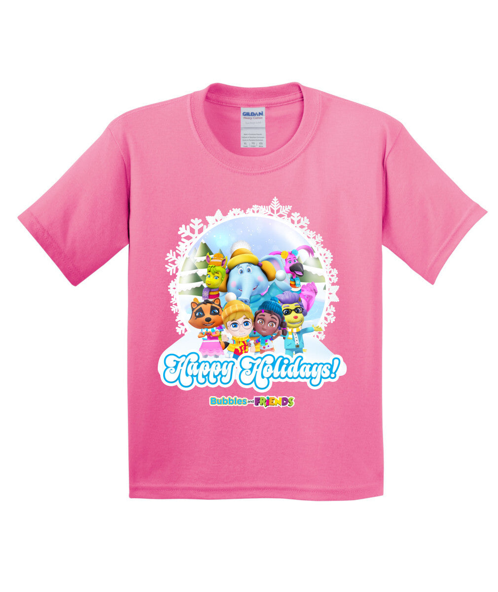 Bubbles & Friends Holiday Childrens T-Shirt- Snowflake