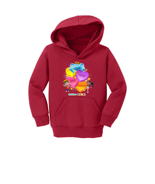 Bubbles & Friends Cute & Sweet Toddler  Fleece Pullover Hooded Sweatshirt
