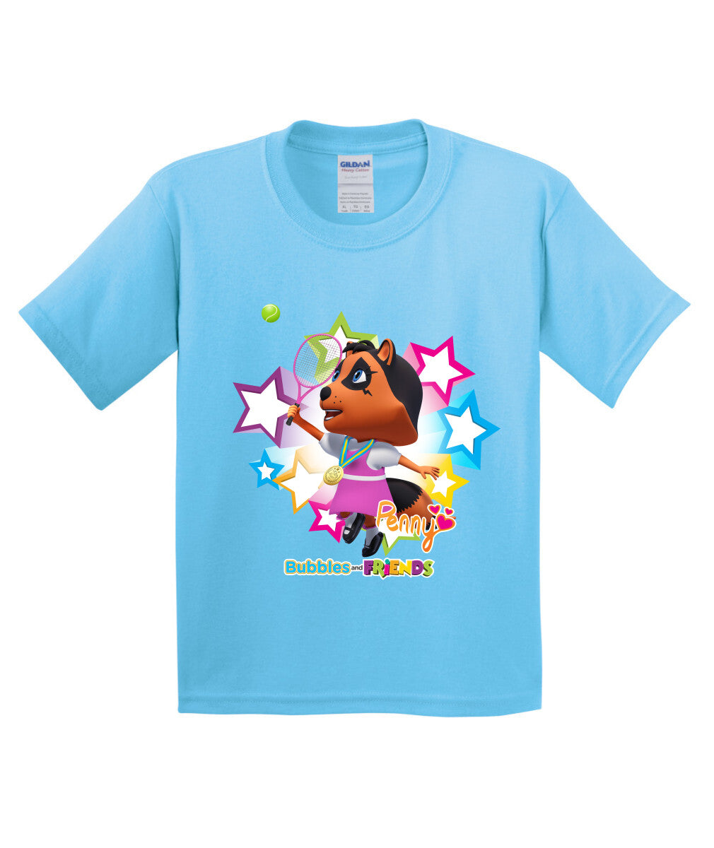 Bubbles and Friends - Summer Games Collection Tennis Penny Children T-Shirt