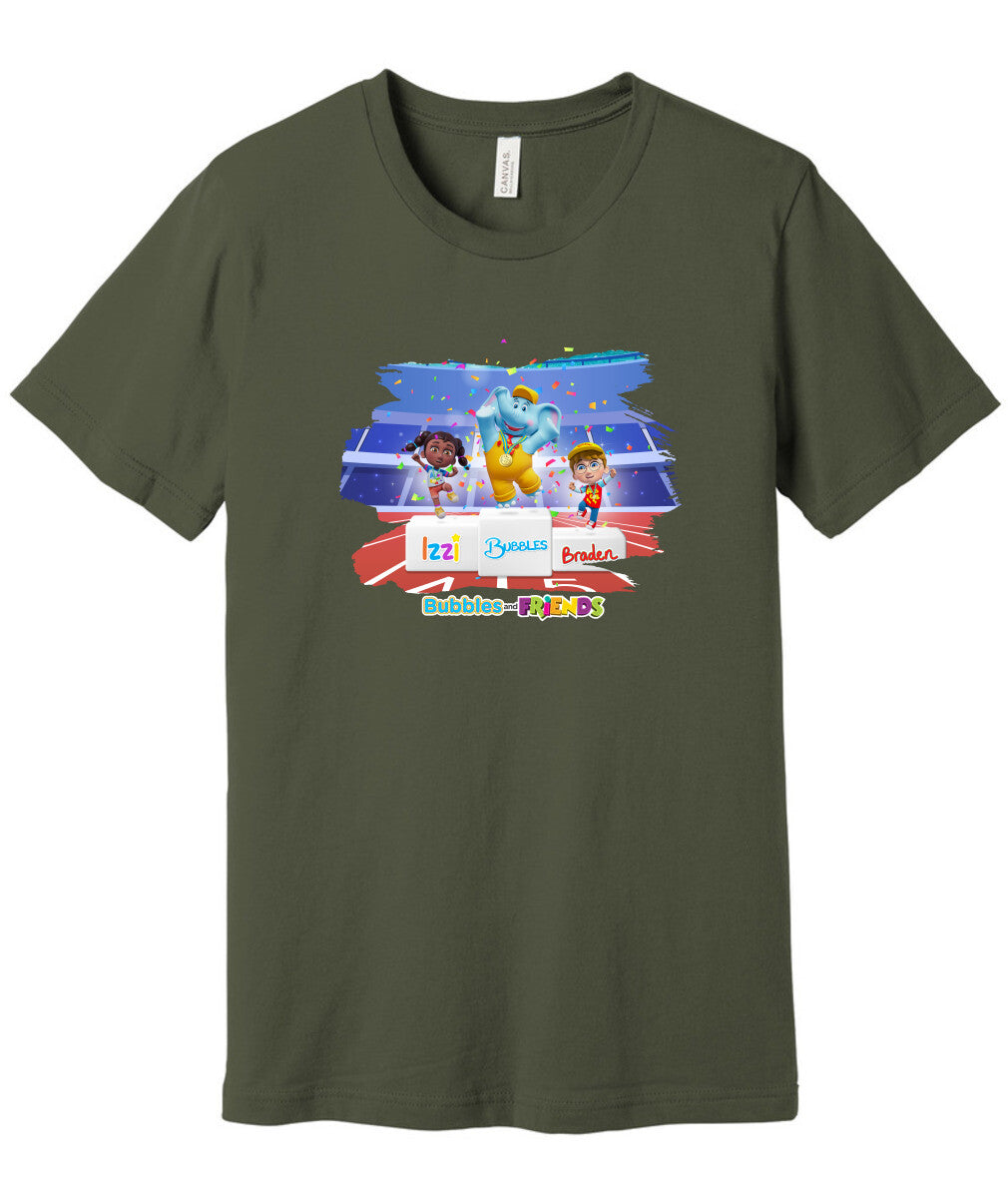 Bubbles and Friends - Summer Games Collection Team Medals Adult T-Shirt