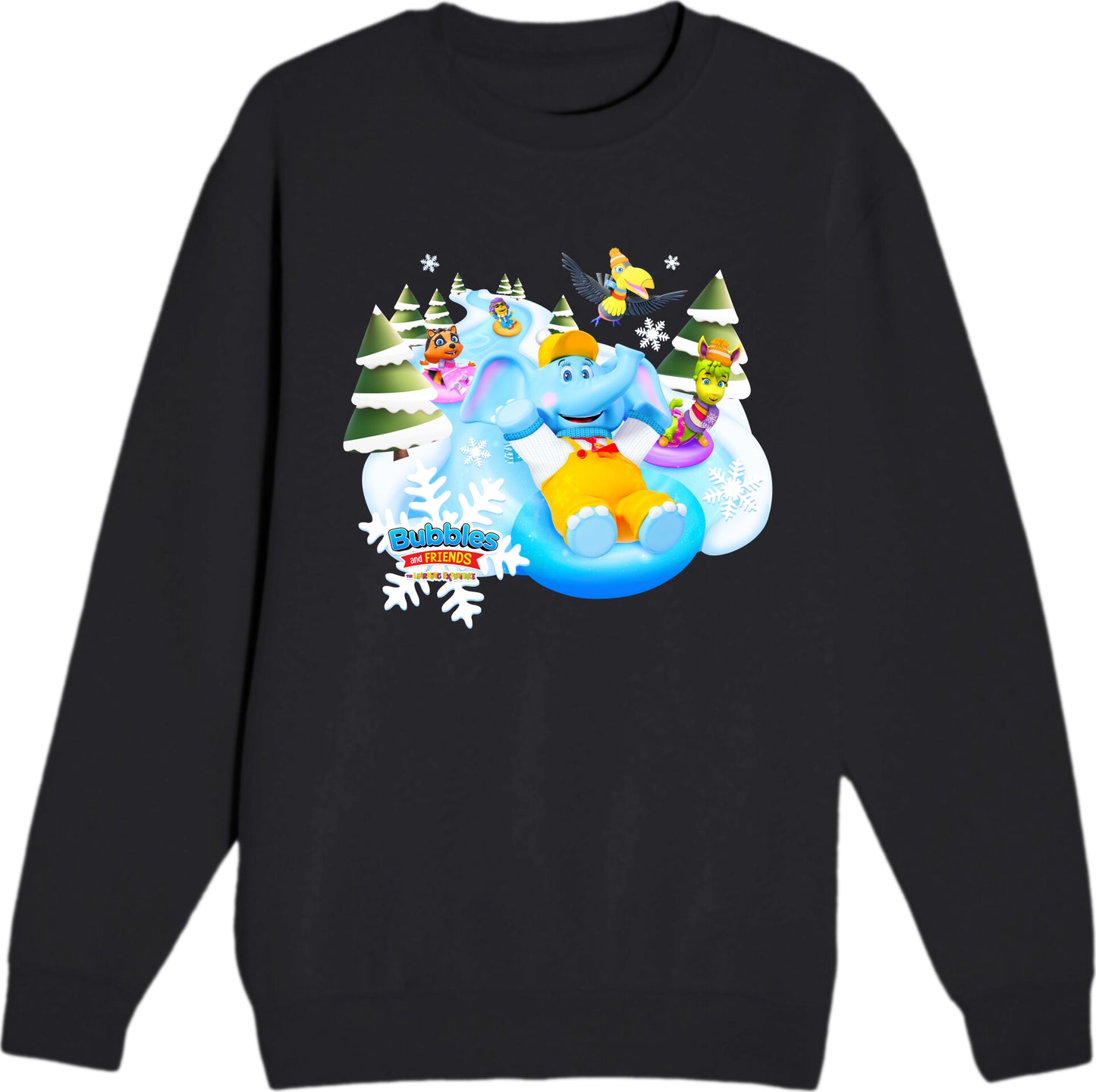 Bubbles & Friends Holiday Snow Adult Unisex Crewneck Sweatshirt