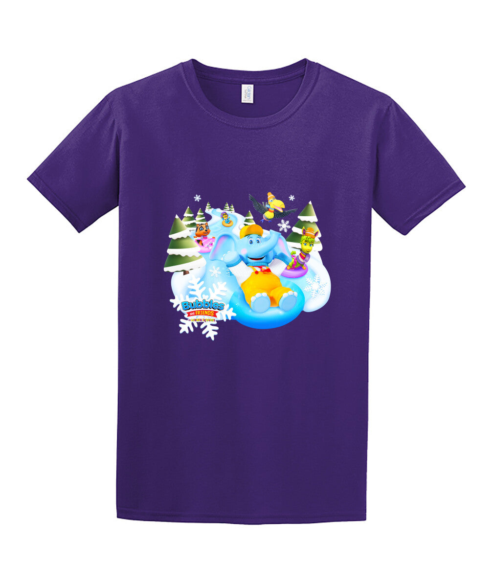 Bubbles & Friends Holiday Snow Unisex Tee