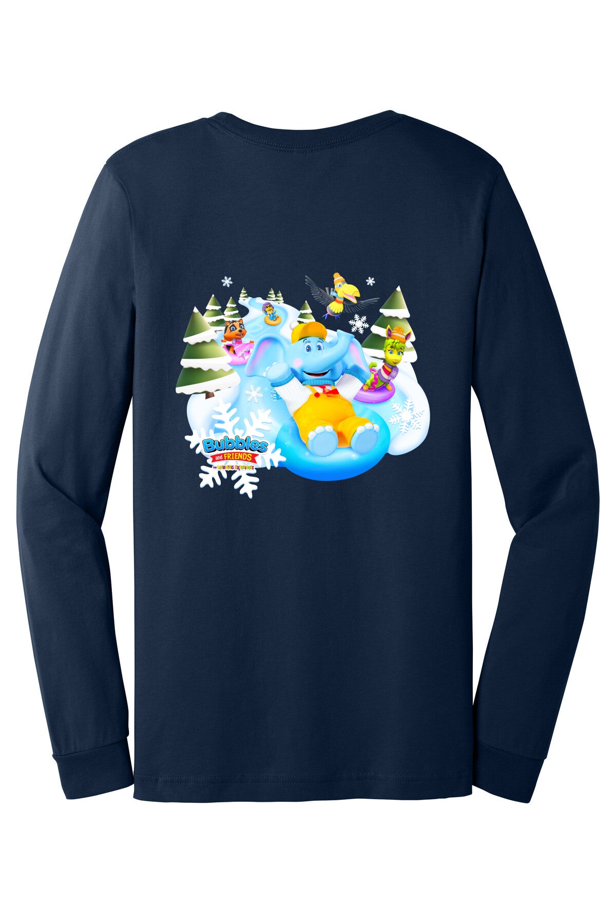Bubbles & Friends Holiday Snow Unisex Long Sleeve Tee