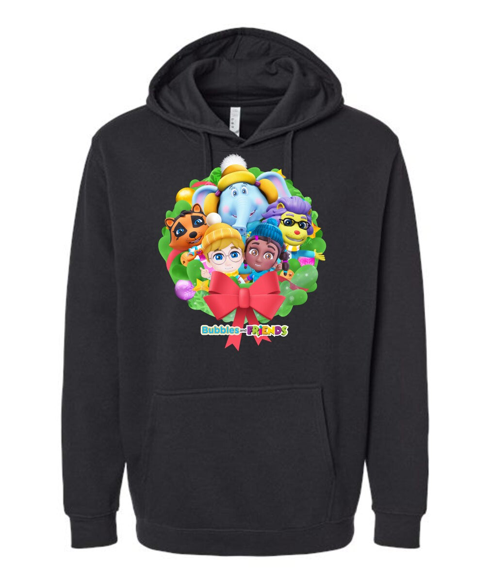 Bubbles & Friends Holiday Adult Hoodie-  Holiday Friends