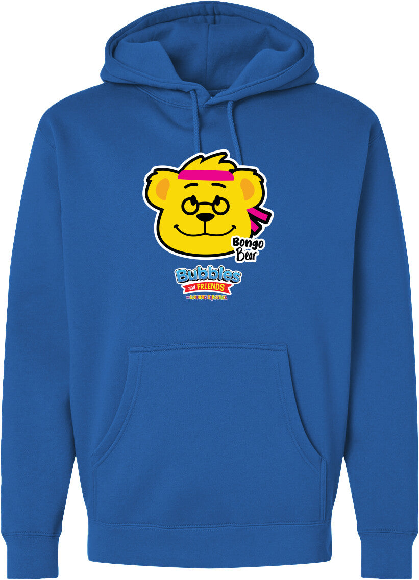 Bubbles & Friends- Friends from Happyville 'Bongo bear' Midweight Hooded Sweatshirt- Unisex