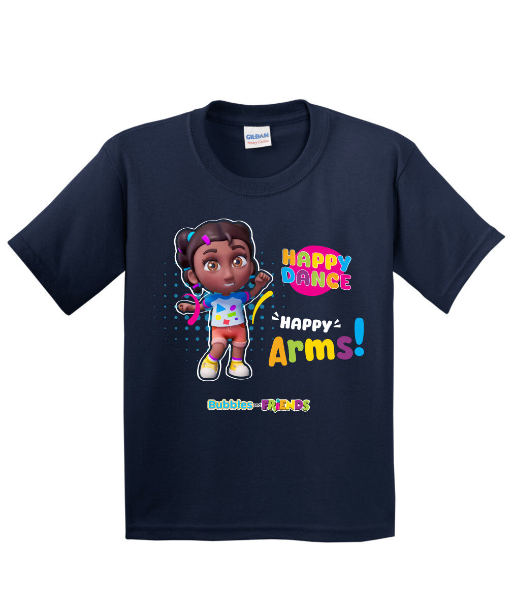 Bubbles and Friends – Happy Dance Collection Happy Arms Children T-Shirt