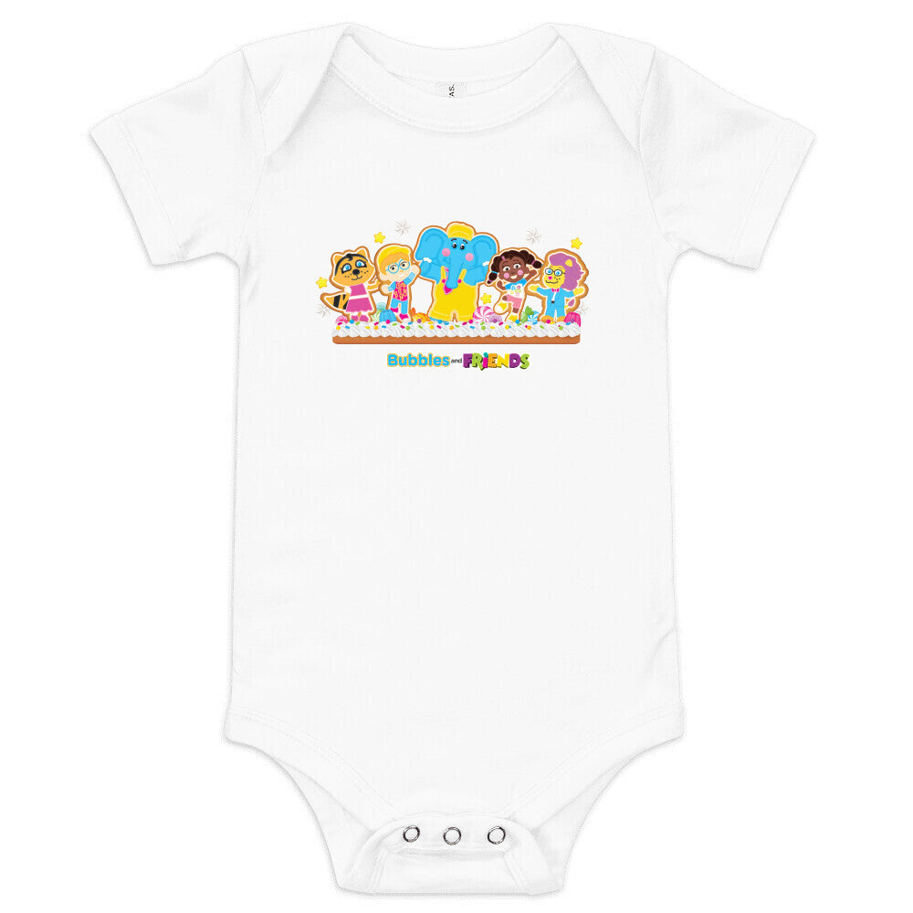 Bubbles & Friends Holiday Infant Onesie- Gingerbread Friends