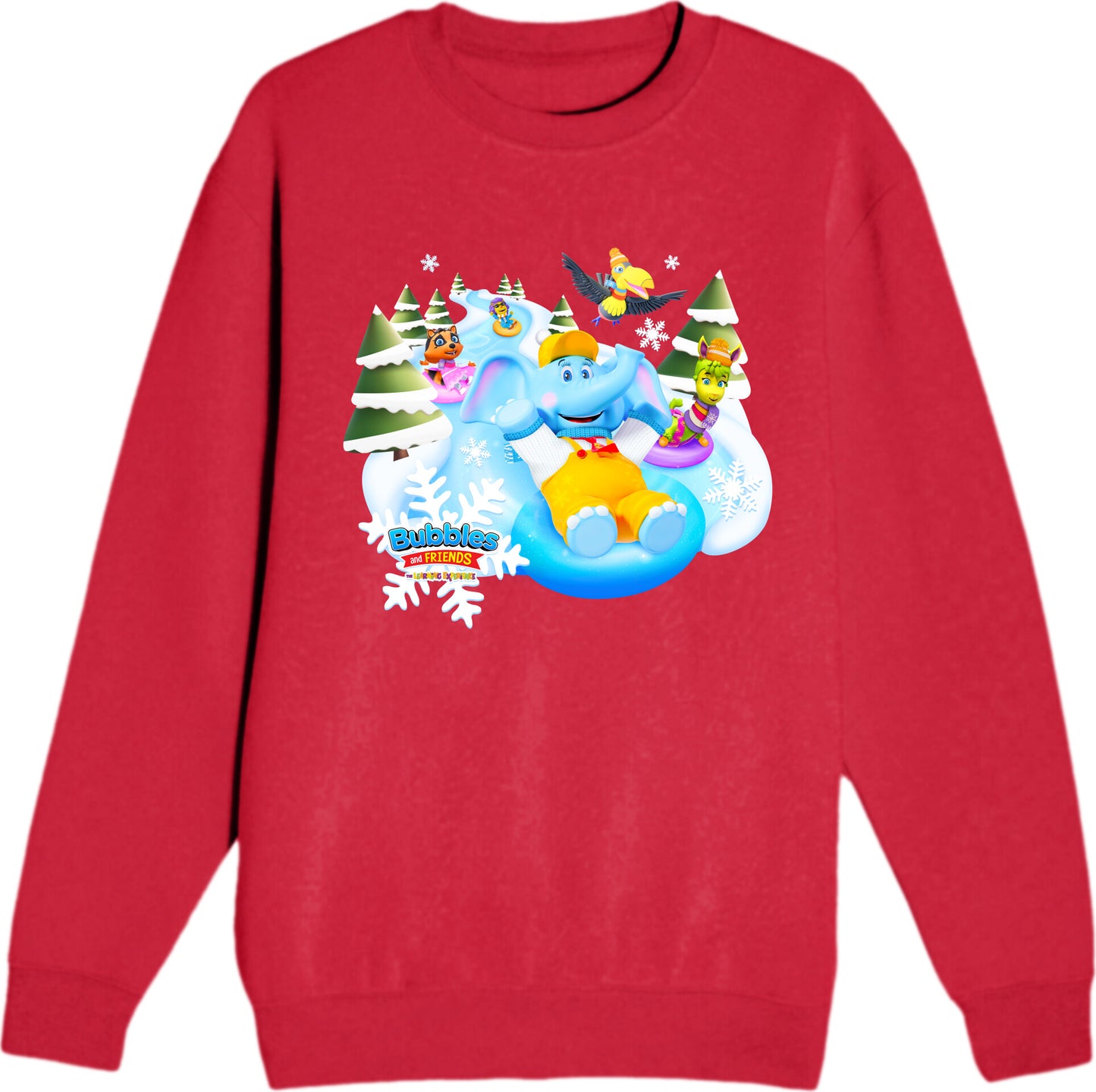 Bubbles & Friends Holiday Snow Adult Unisex Crewneck Sweatshirt