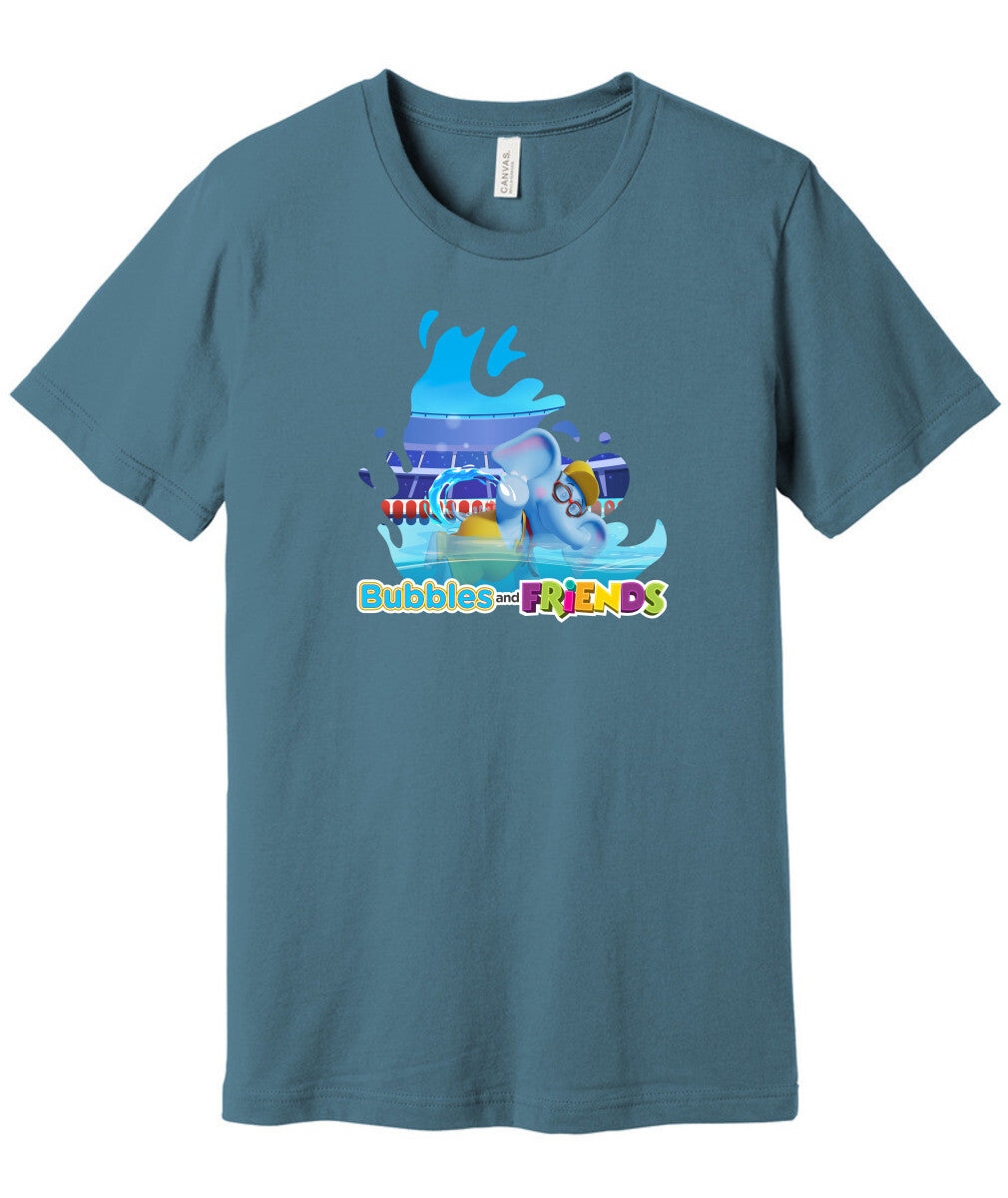 Bubbles and Friends - Summer Games Collection Bubbles Swim Adult T-Shirt