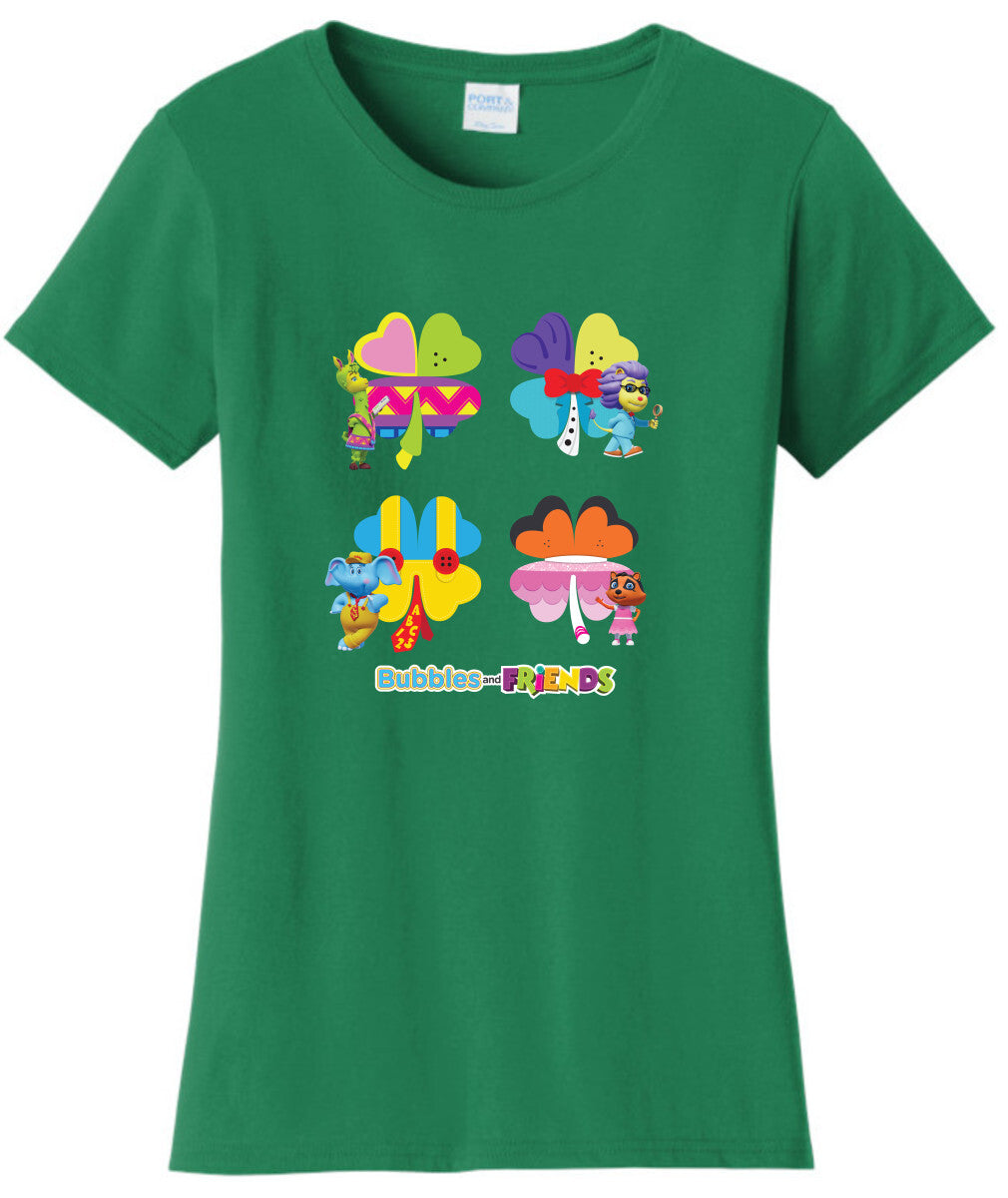 Bubbles & Friends St. Patricks FRIENDS Womens Tee