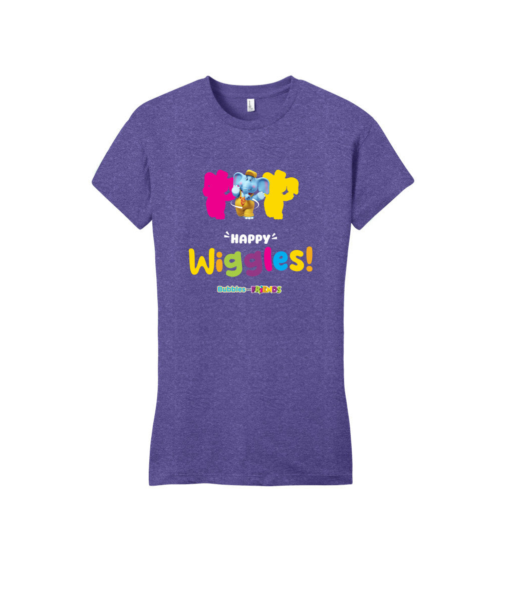 Bubbles and Friends – Happy Dance Collection Happy Wiggles Women Fitted T-Shirt