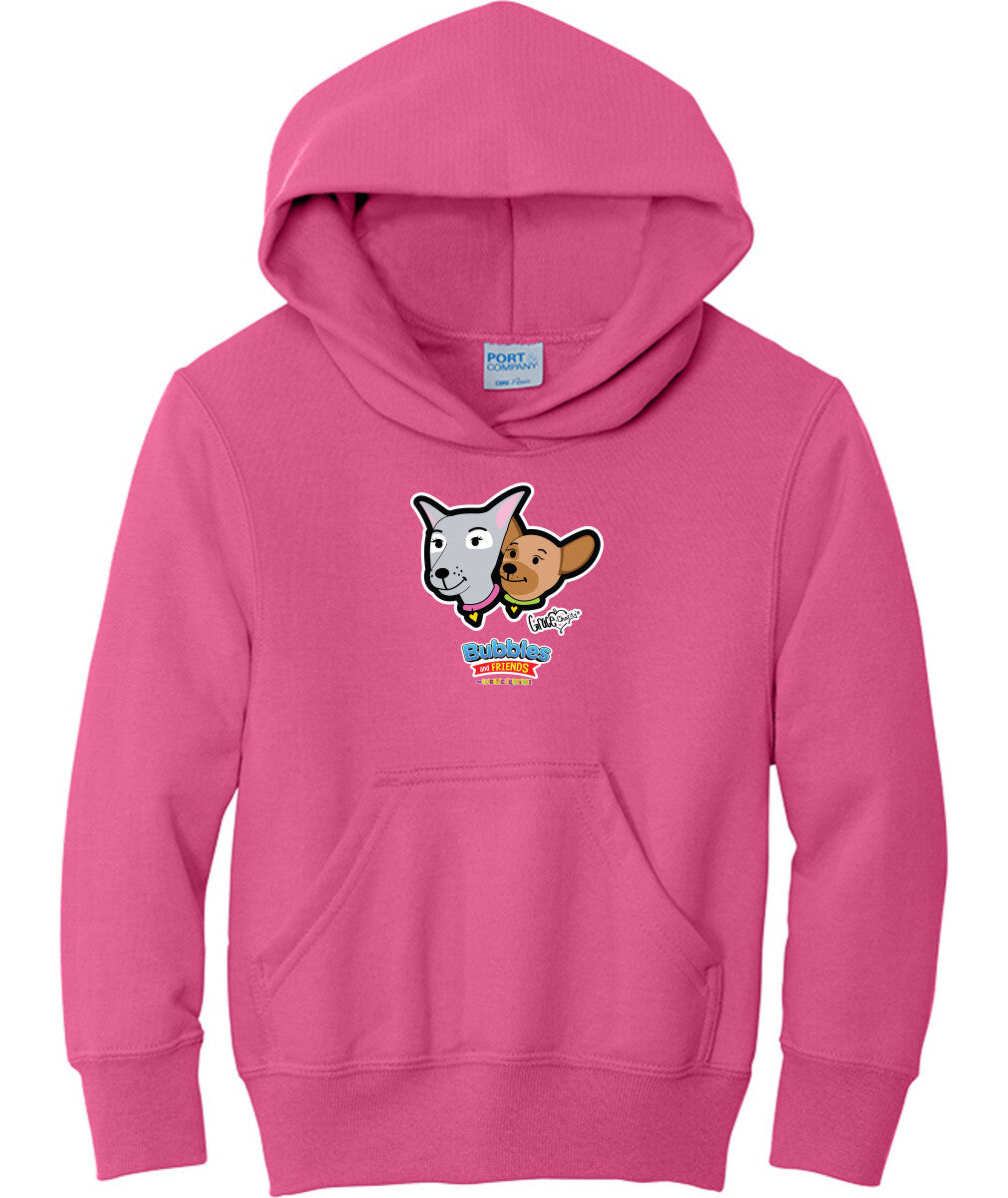 Bubbles & Friends- Friends from Happyville ' Grace & Charity' Children's  Fleece Pullover Hooded Sweatshirt