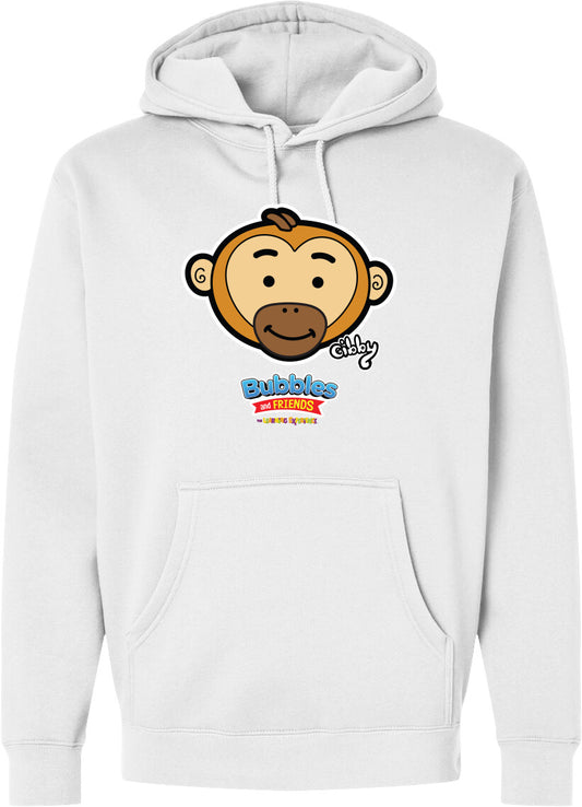 Bubbles & Friends- Friends from Happyville 'Gibby Gibbon' Midweight Hooded Sweatshirt- Unisex