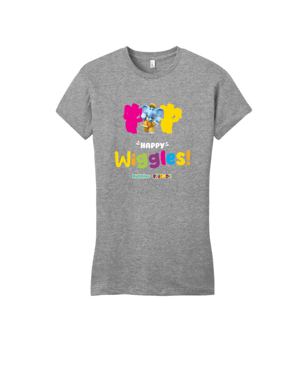 Bubbles and Friends – Happy Dance Collection Happy Wiggles Women Fitted T-Shirt