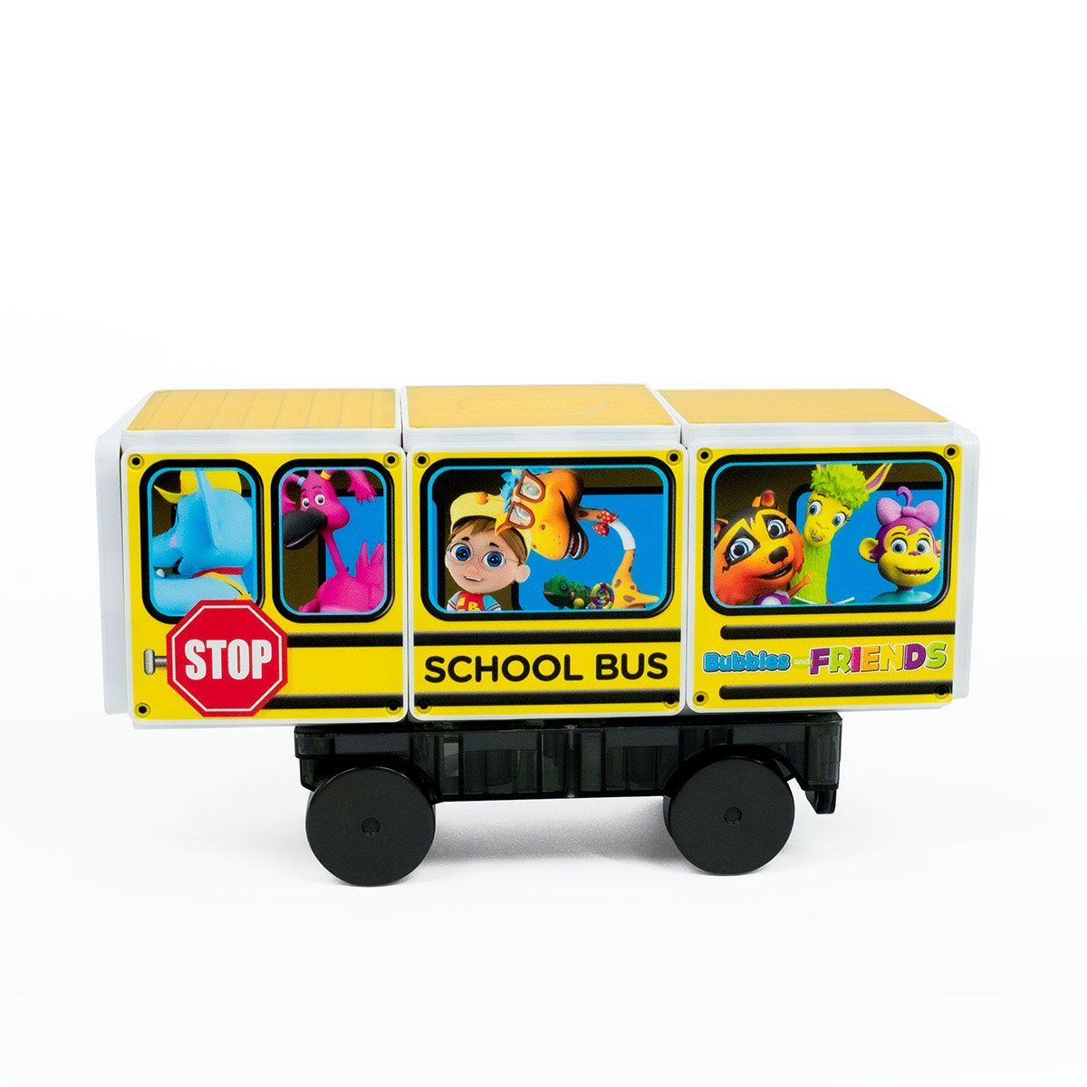 Bubbles and Friends - School Bus Magnetic Tile set